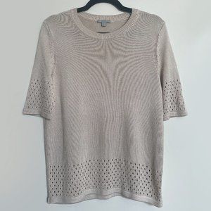 COS Beige Cream Sweater Knit Short Sleeve EUC